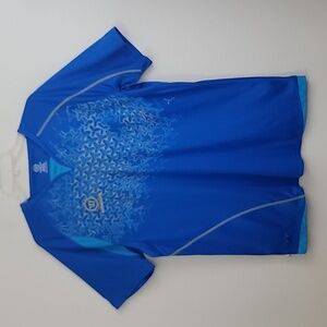 Warrior Blue & Turquoise Short Sleeve Pullover Top XL